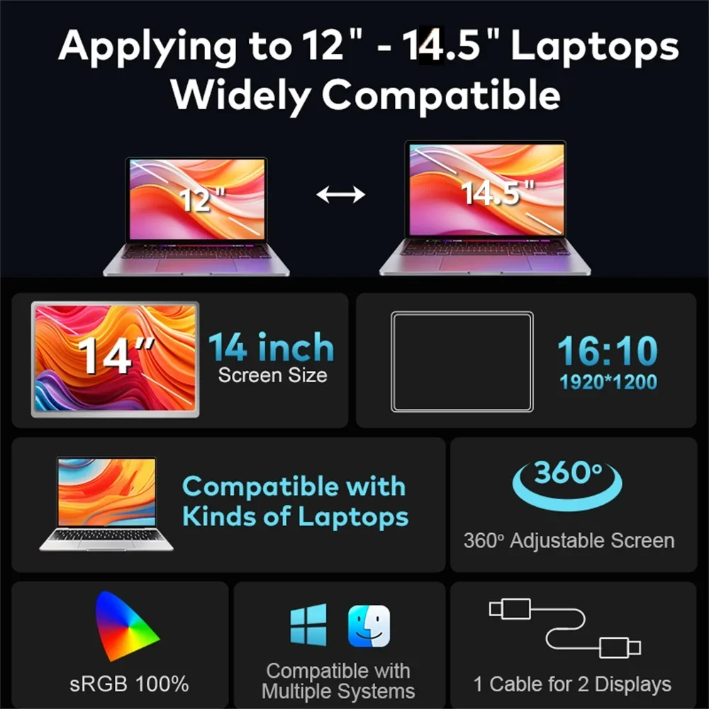 Rospider V-P1068 Portable Monitor - Image 3