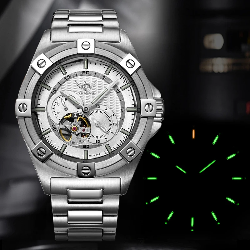 Yelang V1024 Men Brand Watches 44mm Japan miyota 82S7 Automatic Mechanical movement Luminous Men 100m Waterproof Watch business - Image 6