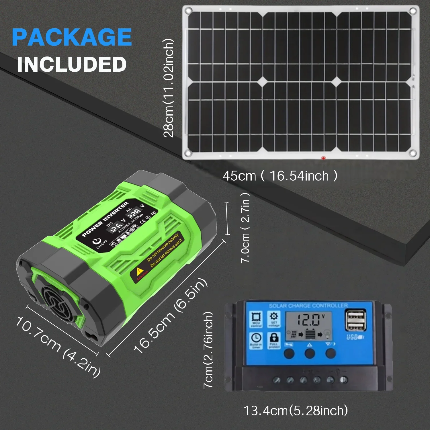 8000W solar system kit 12V to AC 220V/110V inverter+600W solar panel+100A controller, suitable for charging RVs, cars, laptops - Image 3
