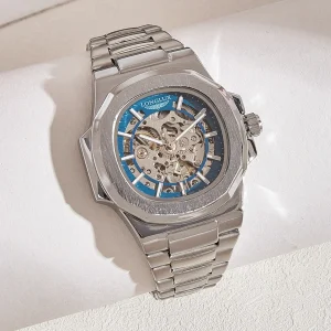 LONGLUX 8057G Skeleton Automatic Watch