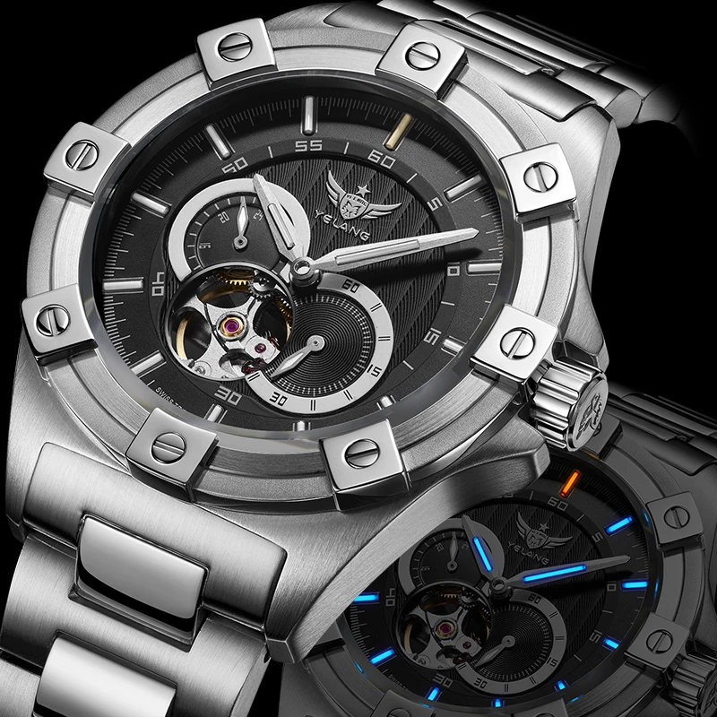 Yelang V1024 Men Brand Watches 44mm Japan miyota 82S7 Automatic Mechanical movement Luminous Men 100m Waterproof Watch business - Image 3