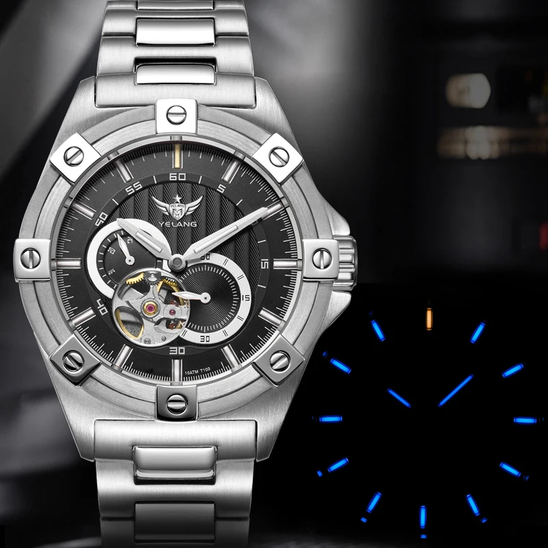 Yelang V1024 Men Brand Watches 44mm Japan miyota 82S7 Automatic Mechanical movement Luminous Men 100m Waterproof Watch business - Image 5
