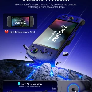BEBONCOOL JC400 black Gamepad for Switch2 with Turbo Dual Back Keys 1000mAh Battery type-c for switch2 accessories