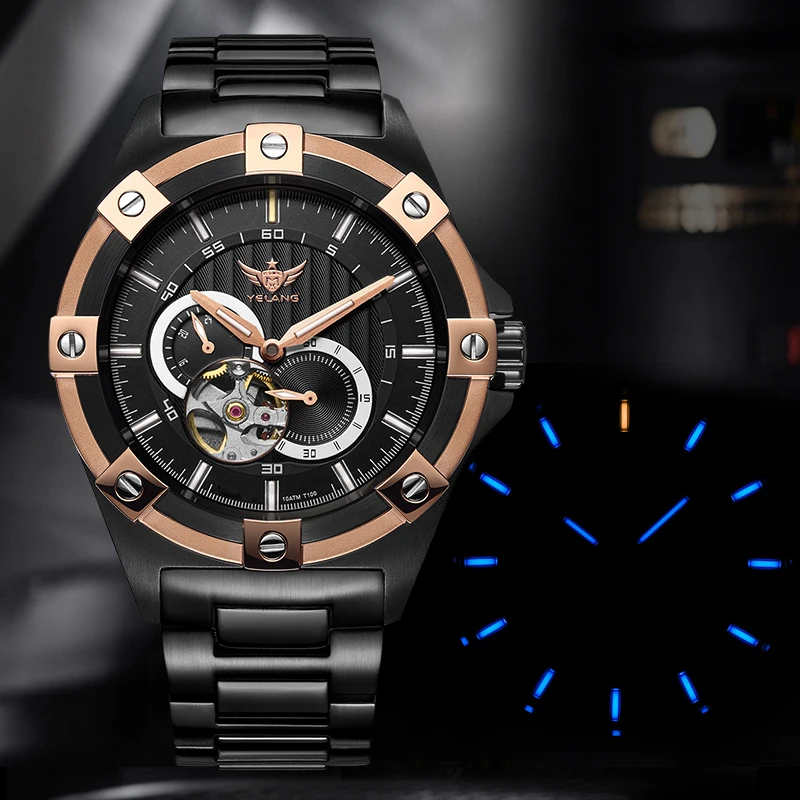 Yelang V1024 Men Brand Watches 44mm Japan miyota 82S7 Automatic Mechanical movement Luminous Men 100m Waterproof Watch business - Image 4