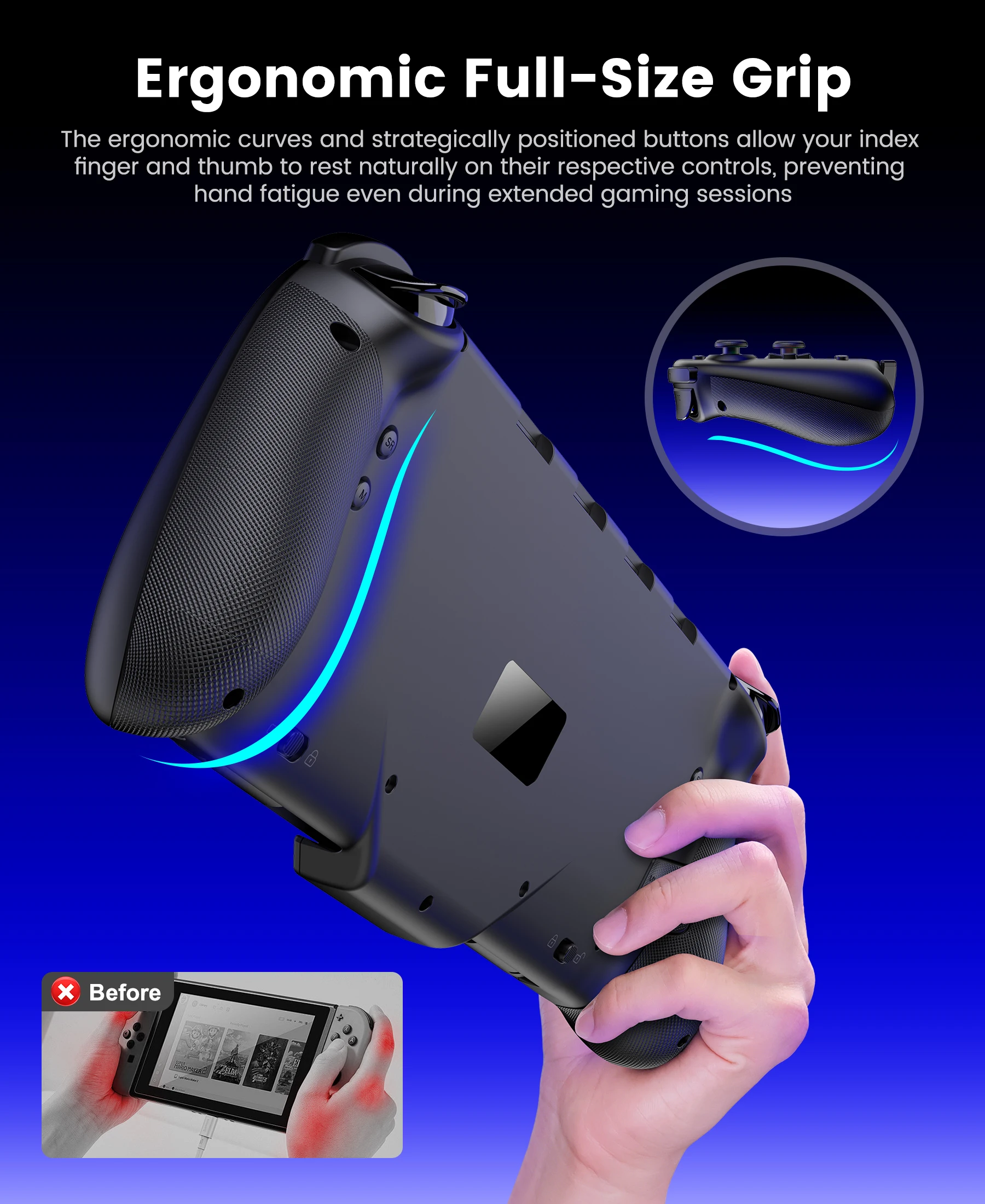 BEBONCOOL JC400 black Gamepad for Switch2 with Turbo Dual Back Keys 1000mAh Battery type-c for switch2 accessories - Image 5