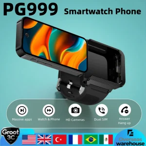 PG999 Smartwatch Phone Touch Screen 4G Wi-Fi GPS Dual SIM Dual StandbGlobal Connect Octa-Core Powerhouse HD Cameras Android 12